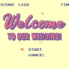 ファミコンタイトル画面風の「Welcome to Our Wedding!」【クリーム色背景】