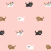 不満げな猫のドット絵パターン背景動画【ピンク背景】