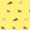 Dog Pattern in Pixel Art Animation, Yellow Loop Background
