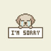 I’m Sorry, Cute Pixel Art Dog Apologizing on Ivory Background, Loop Animat