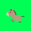 かわいい栗毛馬の走りアニメーション【グリーンバック＆ループ】