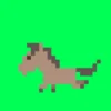 午年！ドット絵の栗毛馬の走りアニメーション【グリーンバック＆ループ】