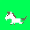 午年！ドット絵の白馬の走りアニメーション【グリーンバック＆ループ】