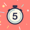 Flat Design Stopwatch Countdown on Salmon Pink Background