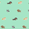 ドット絵の犬のパターン背景動画【グリーン系背景】