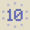 Countdown Animation Made of Big Pixels on Ivory Background