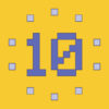 Countdown Animation Made of Big Pixels on Yellow Background